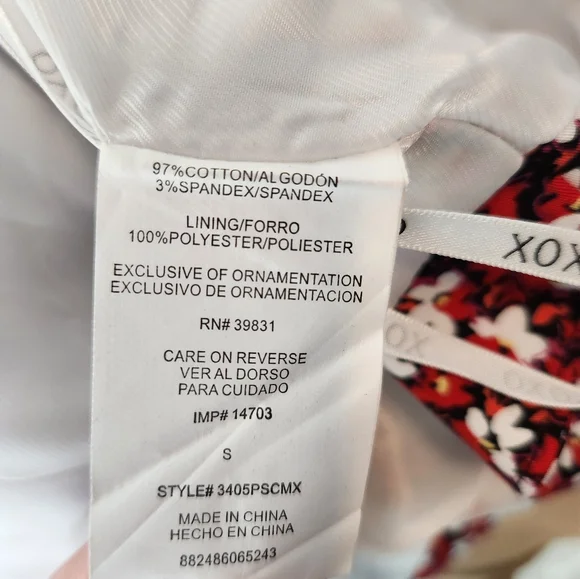 XOXO Floral Vest Red And White Ruffles Size Small - Picture 6 of 7